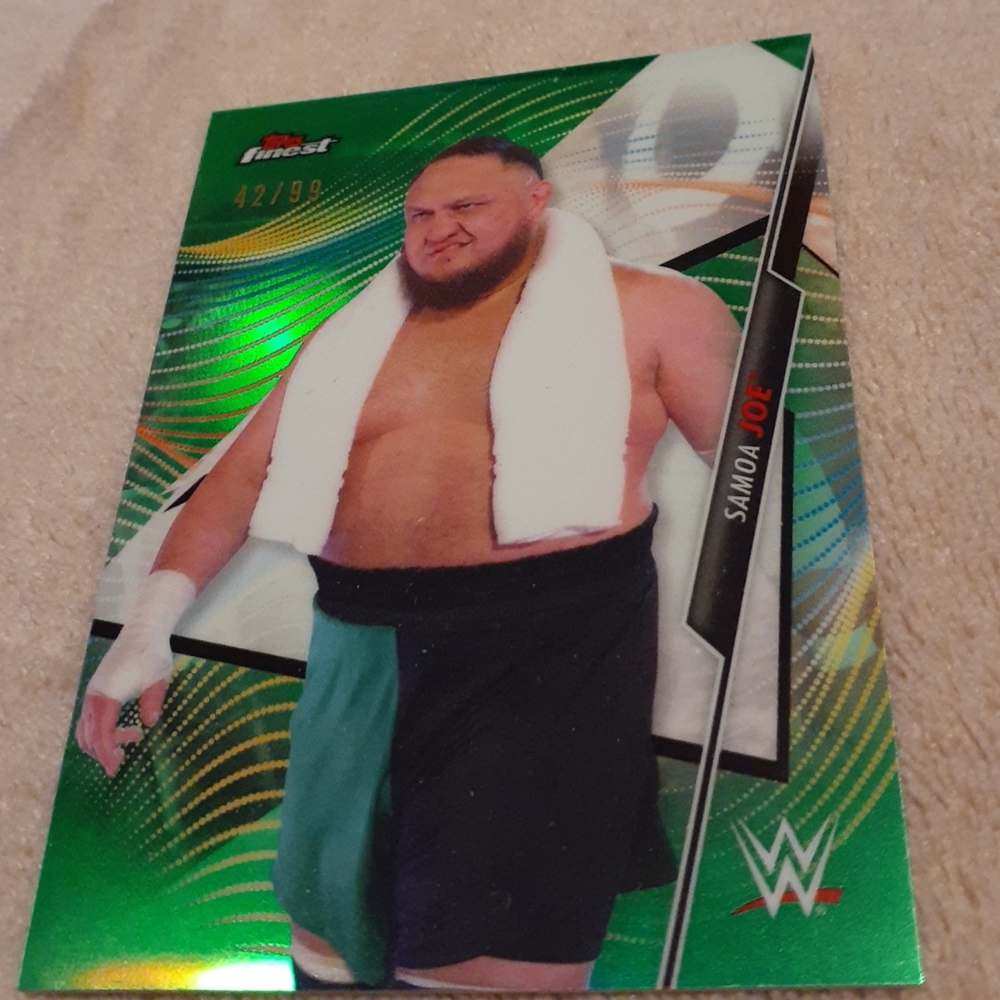 2020 WWE Samoa Joe Topps Finest Green Refractor Only 99 SP
